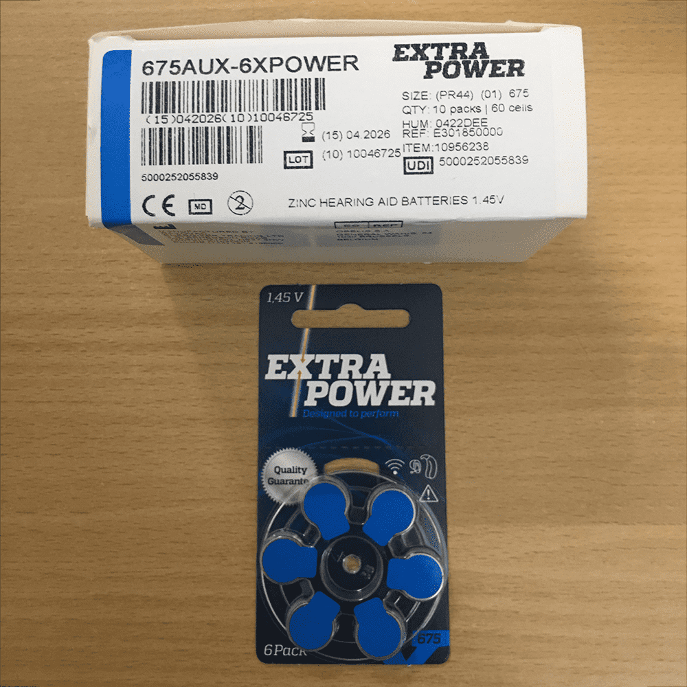 Pin Máy Trợ Thính Extra Power vỉ 6 viên – 675 (Made in UK)